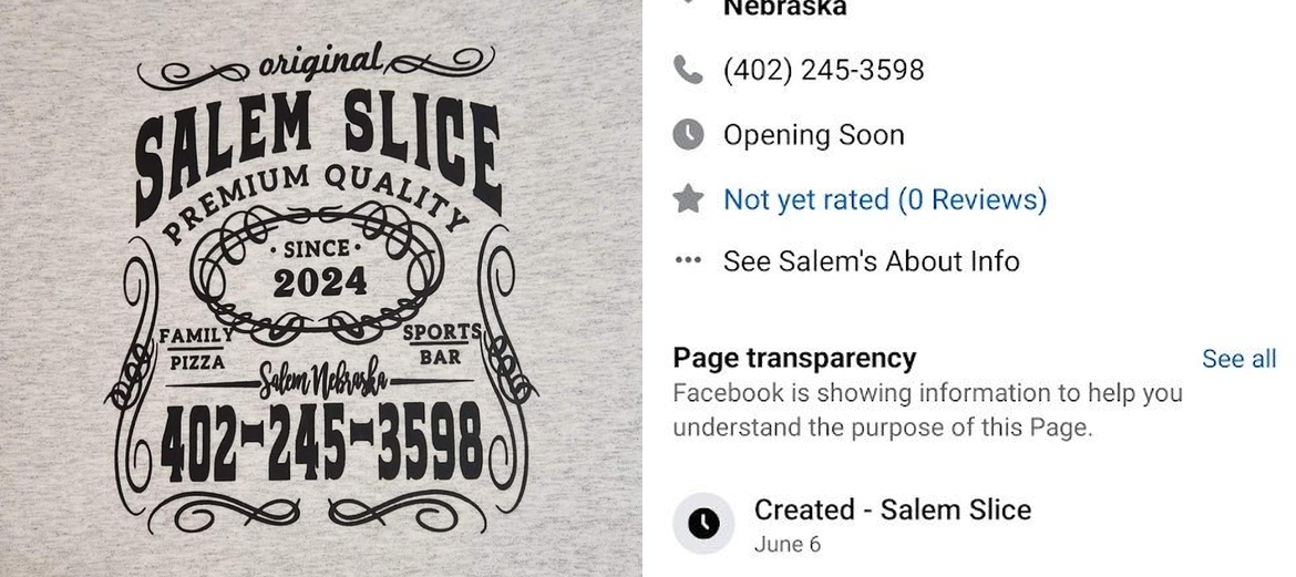Salem Slice Menu